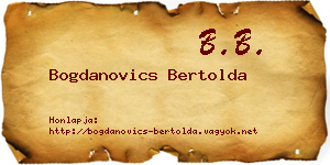 Bogdanovics Bertolda névjegykártya